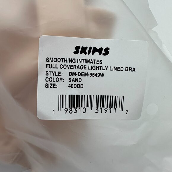 SKIMS Smoothing Intimates Full Coverage Lightly Lined Bra, Size 40DDD, Sand - Picture 10 of 12